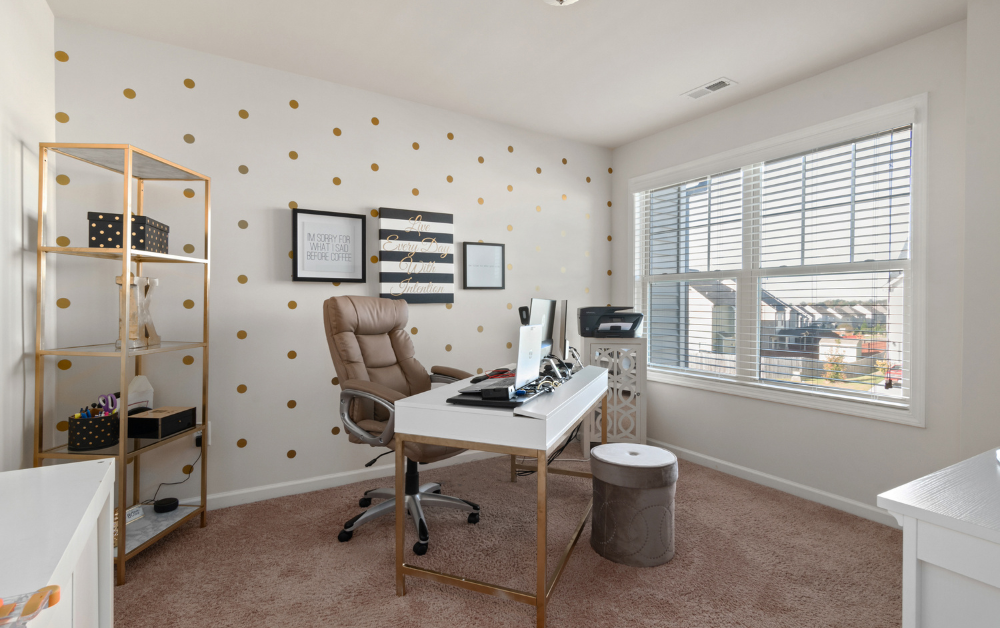 Image is of an organised office for remote working at home 