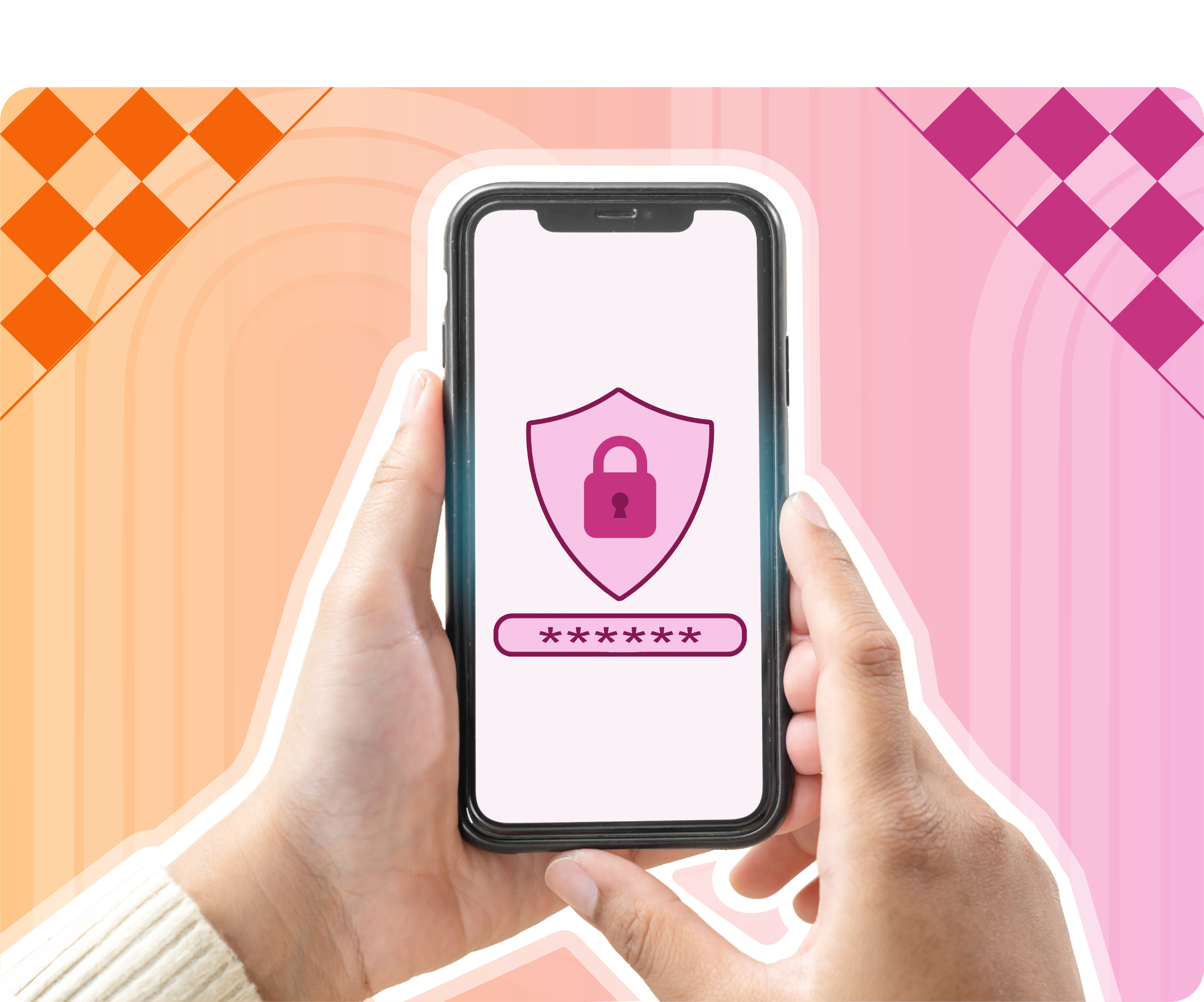 Mobile phone with a padlock