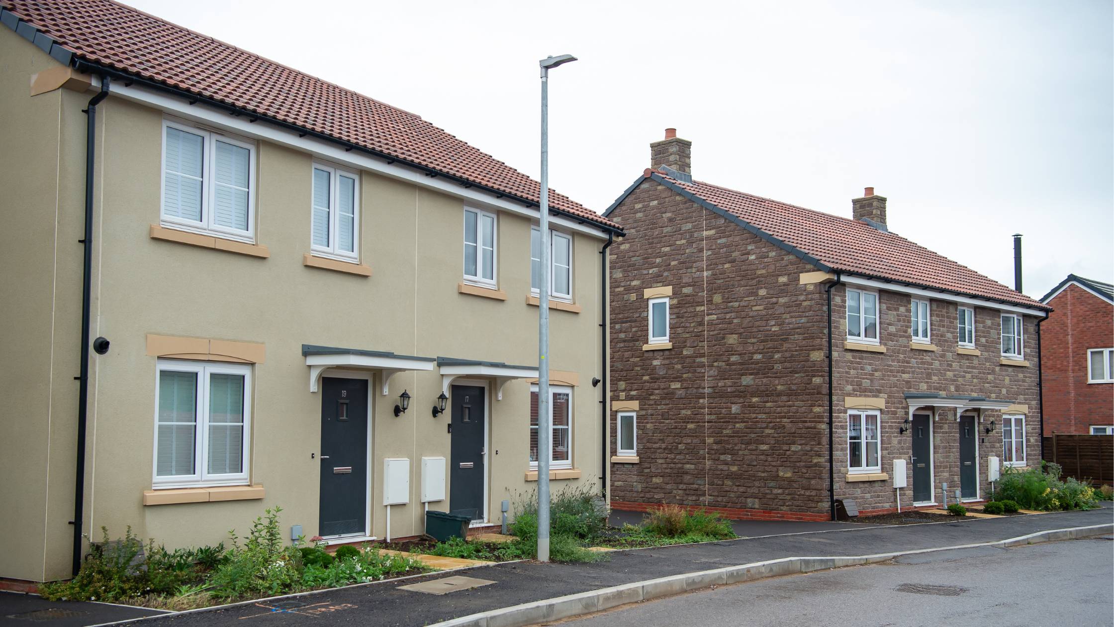 A row of houses on the development