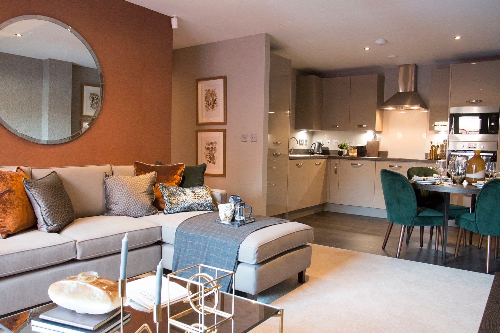 Open living room and kitchen